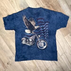 The Mountain Eagle Motorcycle Riding T-Shirt Tee Tie Dye Mens Size 2XL